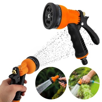 САДОВЫЙ ШЛАНГ-ПИСТОЛЕТ 8в1 для полива растений водой, наконечник разбрызгивателя