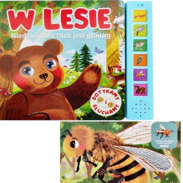 KSIĄŻECZKA KSIĄŻKA DŹWIĘKOWA DOTYKOWA W LESIE