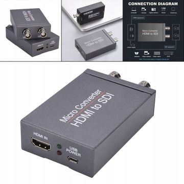 Конвертер 1080P HDMI в SDI 2 аудиовыхода SDI