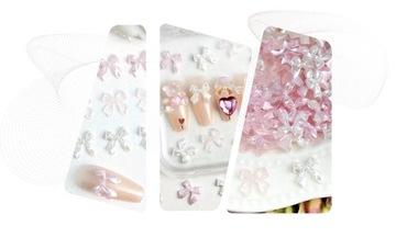 Ozdoby Do Paznokci 3D Kokardki Na Paznokcie Perłowe Pearl Color