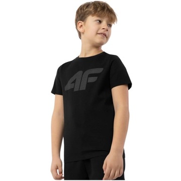 t-shirt 4f koszulka dziecięca chłopięca z bawełny sportowa krótki rękaw
