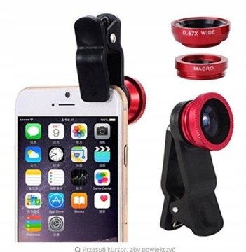 3x WIDE FISHEYE MACRO KONWETERY DO SMARTFONA iPhon