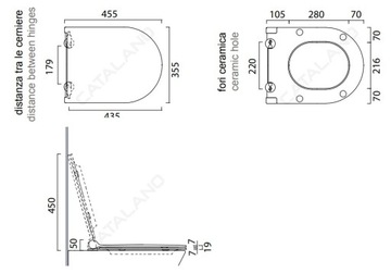 СИДЕНЬЕ ДЛЯ УНИТАЗА CATALANO МЕДЛЕННО ЗАКРЫВАЮЩЕЕСЯ SLIM БЕЛОЕ 5SCSTP000