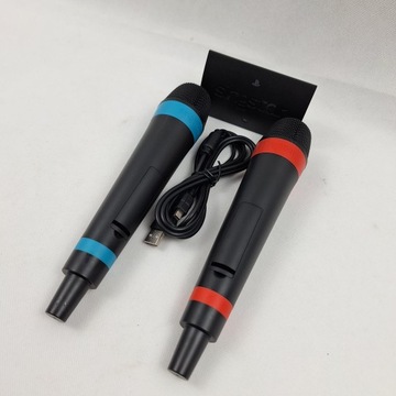 PS3 PS4 MIKROFONY SINGSTAR BEZPRZEWODOWE ODBIORNIK PEŁNY KOMPLET GRY FUN!!