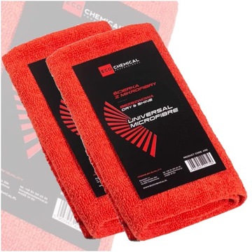 MIKROFIBRA ŚCIERECZKA 40x40cm BEZSZWOWA CZERWONA ECOCHEMICAL ZESTAW 2 SZT
