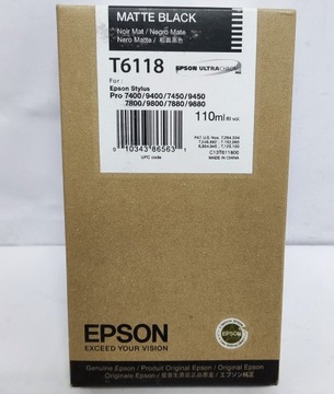 Tusz Epson T6118 Matte Black Oryginalny 110ml