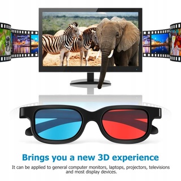 Очки для 3D-телевидения пластиковые, красные