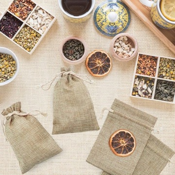 ДЖУТОВЫЙ СУМОК НА ШНУРЕ ДЛЯ ПОДАРОЧНЫХ ПАКЕТОВ ×30