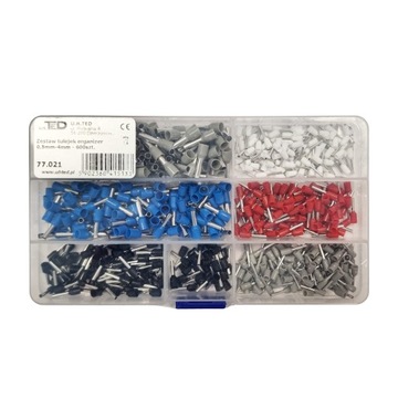 Zestaw tulejek kablowych z organizerem, 0,5mm2 - 4mm2 op. 600 szt. TED