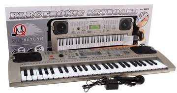 Duży Keyboard Mikrofon Zasilacz USB Mp3 do Nauki