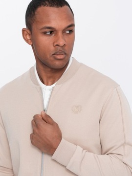 Мужской бомбер на подкладке с логотипом, бежевый V2 OM-JANP-0153 XL