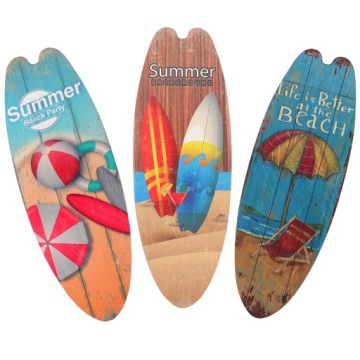 НАБОР ИЗ 3 ДЕРЕВЯННЫХ ДЕКОРАТИВНЫХ ДОСОК С ИЗОБРАЖЕНИЕМ ДОСКИ ДЛЯ СЕРФИНГА