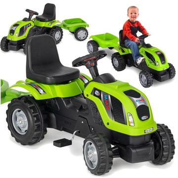 БОЛЬШОЙ ТРАКТОР С ПРИЦЕПОМ, регулировка педали для детей + БЕСПЛАТНО.