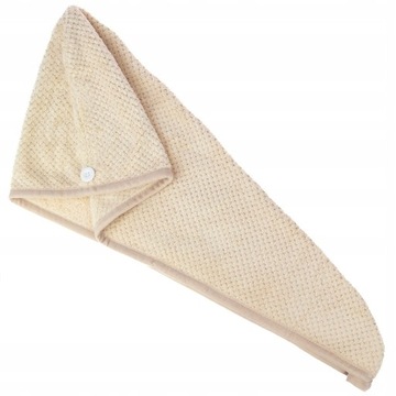 ПОЛОТЕНЦЕ-ТЮРБАН ДЛЯ ВОЛОС МИКРОФИБРЫ, МЯГКИЙ БЕЖЕВЫЙ