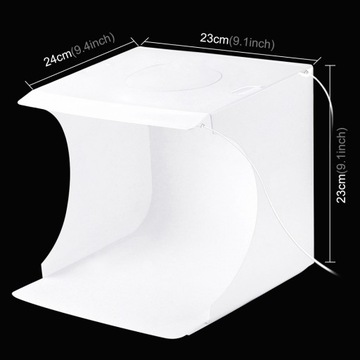 БЕЗТЕННАЯ ФОТОТЕНТА PULUZ 20 СМ 6000-6500K LED 1100LM + 6X ФОН