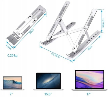 АЛЮМИНИЕВАЯ НАСТОЛЬНАЯ ПОДСТАВКА ДЛЯ НОУТБУКА, ПЛАНШЕТА, Mac