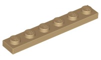 Lego 3666 płytka 1x6 c. piaskowy dark tan 1 szt U