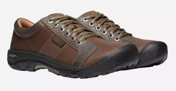KEEN AUSTIN męskie buty skórzane półbuty miejskie brązowe 43