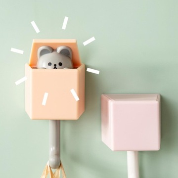 Крючки самоклеящиеся Крючок Cartoon Animal Key для пальто А-розовый