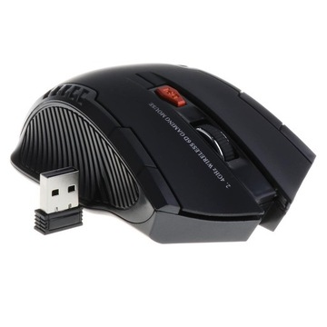 Bezprzewodowa mysz optyczna USB z możliwością ładowania, czarna