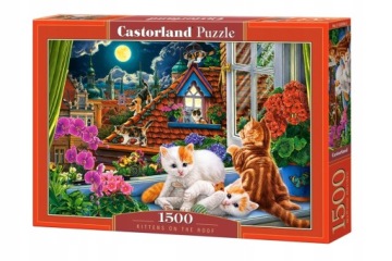 Puzzle Vzdělávací skládačka pro děti Sada Kočičky na střeše Logická hra