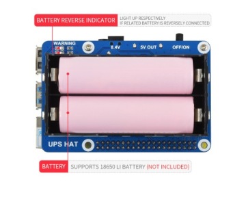 Источник питания UPS HAT Raspberry Pi, выходная мощность 5 В