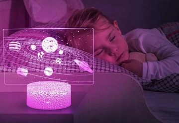Настольный ночник для детей Galaxy Planets Space 3D 16 светодиодов + пульт дистанционного управления
