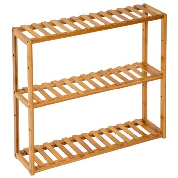 Regał łazienkowy z drewna bambusowego 3 półki 60x15x54,5cm