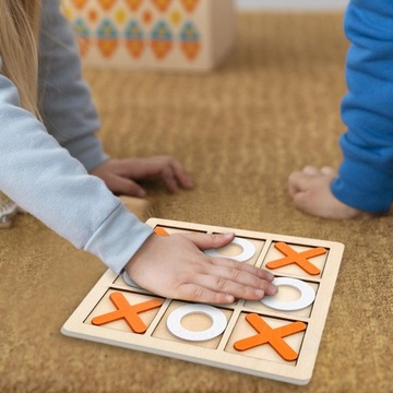 6xTic TAC Toe Деревянная настольная игра XO Шахматная настольная игра Интерактивная 4 предмета