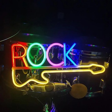 Неоновый ночной свет Led Rock Shape Light Яркие светодиодные рок-неоновые огни Гитара