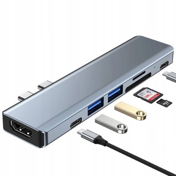 ADAPTER 7IN1 HUB USB-C 3.0 HDMI SD MACBOOK PRO AIR