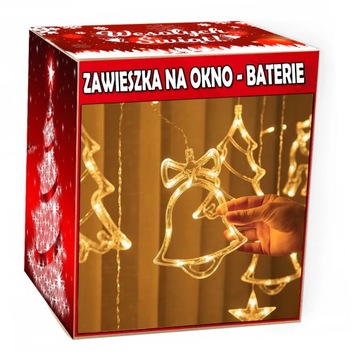 DZWONECZEK LED - ŚWIECĄCA OZDOBA NA BATERIE NA OKNO 3 TRYBY