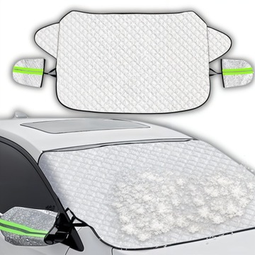 MATA ANTYSZRONOWA OSŁONA NA SZYBĘ SAMOCHODU PRZECIWSZRONOWA ZIMA LIMONKOWA