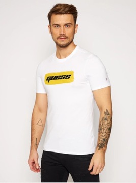 GUESS M0BI80 J1300 T-SHIRT BIAŁY SLIM FIT S AAA