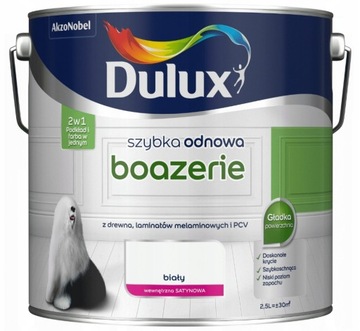 DULUx SZYBKA ODNOWA FARBA DO BOAZERII BIAŁY 2,5L