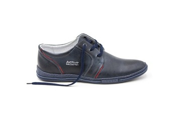 Buty męskie skóra casual blue JOKER od dobrebutypl