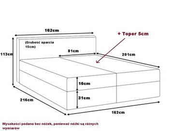 PARIS континентальная кровать с обивкой 160x200