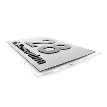 Tablica adresowa adres 3D numer na dom 30x20 szczotkowane aluminium laminat