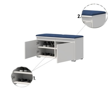 Nevada 100 белый шкаф для обуви с сиденьем