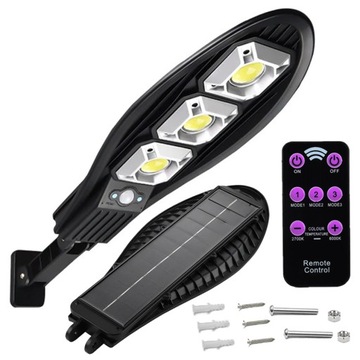 LAMPA SOLARNA LED CZUJNIK RUCHU ZMIERZCHU + PILOT