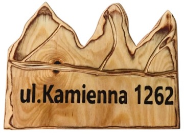 TABLICZKA ADRESOWA DREWNIANA Z NUMEREM DOMU SZYLD