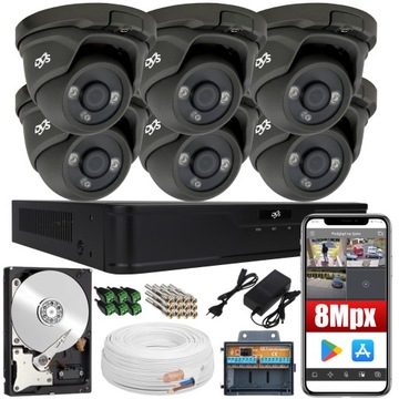 KOMPLETNY MONITORING 6 KAMERY ZEWNETRZNE 8MPX 1TB