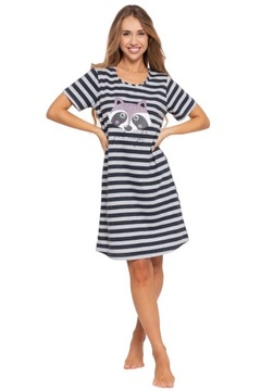 Женская полосатая ночная рубашка, летняя пижама с короткими рукавами L MORAJ