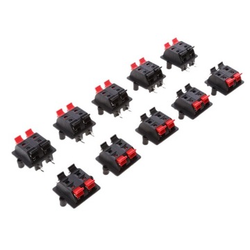 Kwadratowe zaciski głośnikowe typu Push,