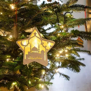 Деревянные светильники Eid AL Adha, декоративный ночник, подвесной светильник, стиль B