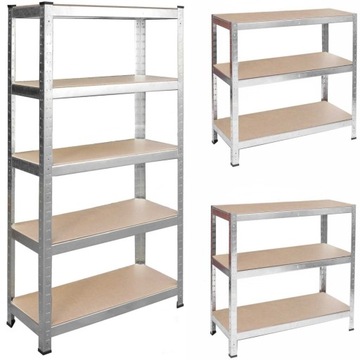 REGAŁ METALOWY MAGAZYNOWY 2w1 do biura garażu piwnicy 5 PÓŁEK 180x90x40cm