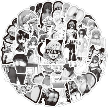 Naklejki Sexy Waifu Anime MIX 25 sztuk