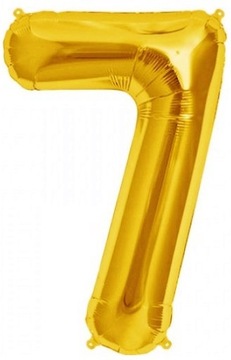 Balon foliowy cyfra 7 złota dekoracja na urodziny