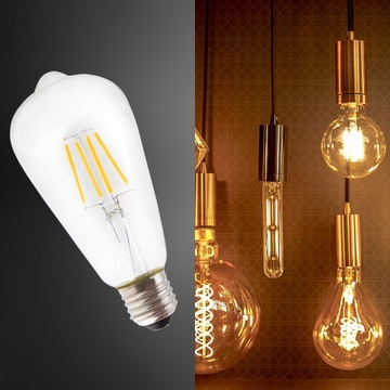 ДЕКОРАТИВНАЯ СВЕТОДИОДНАЯ ЛАМПОЧКА НА НИТИ 12Вт = 100ВТ ST64 E27 EDISON VINTAGE RETRO