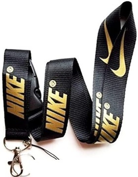 NIKE SMYCZ DO TELEFONU KLUCZY DUŻE LOGO BLACK/GOLD CZARNA ZŁOTA